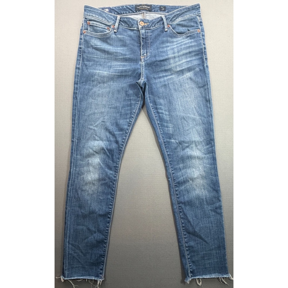 Lucky Brand Lolita Skinny Ankle Jeans Medium Wash Raw Hem 7W13814 | Womens 10/30